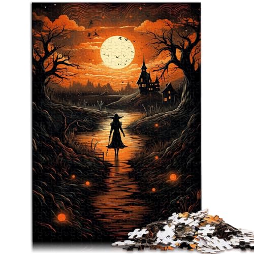 2000-teiliges Puzzle für Erwachsene, Hexe auf Waldweg, Herbst-Denkspiel, Lernspiel für Geburtstag, Weihnachten, 70 x 100 cm, für Teenager ab 14 Jahren von SYUNFEI