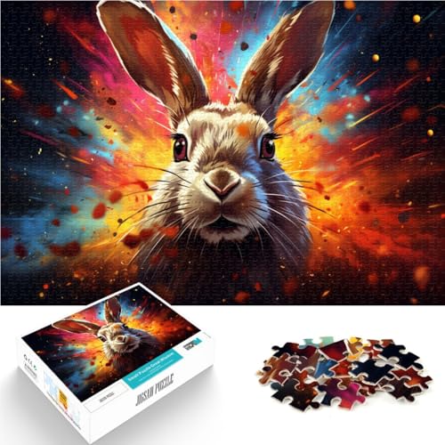 Puzzle 1000 Teile für Erwachsene Kaninchen Denkspiel Jedes Teil ist einzigartig - Herausforderndes Familienspaßspiel38x52cm für Teenager ab 14 Jahren von SYUNFEI