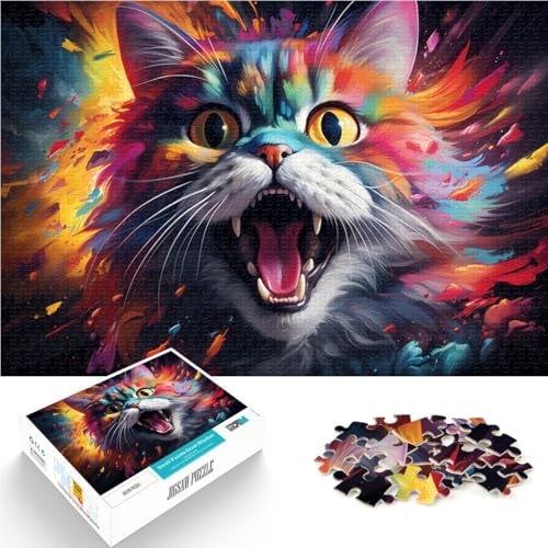 2000-teiliges Puzzle für Erwachsene, Katzenpuzzle, Wanddekoration, Lernspiel für Geburtstag, Weihnachten, 70 x 100 cm, für 14-Jährige von SYUNFEI