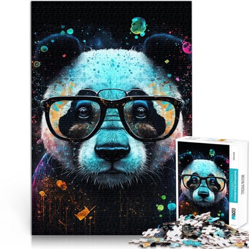 Puzzle 1000 Teile für Erwachsene, Kosmischer Panda mit Brille, Denkspiel mit passendem Poster und Quizblatt,38x52cm Puzzle 1000 Teile für Erwachsene, Kosmischer Panda mit Brille, Denkspiel mit passendem Poster und Quizblatt,38x52cm von SYUNFEI