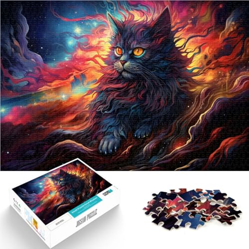 Puzzle 1000 Teile für Erwachsene Maine-Coon-Katze Lernspiel Herausforderungsspielzeug Anspruchsvolles Puzzlespiel und Familienspiel 10,27 Zoll x 14,96 Zoll von SYUNFEI