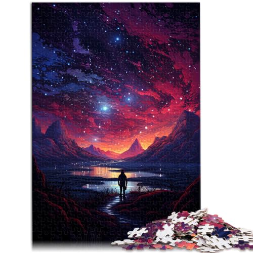 Puzzle 1000 Teile für Erwachsene Nachtansicht unter dem Sternenhimmel Spielspielzeug 14,96 Zoll x 20,47 Zoll für Teenager ab 14 Jahren von SYUNFEI