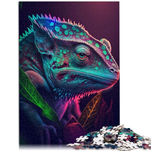 Puzzle für Erwachsene, 2000 Teile, Neon-Chamäleon-Spielzeug, Denkspiel, 27,56 x 39,37 Zoll, Stressabbau, Staycation, Zeit totschlagen von SYUNFEI