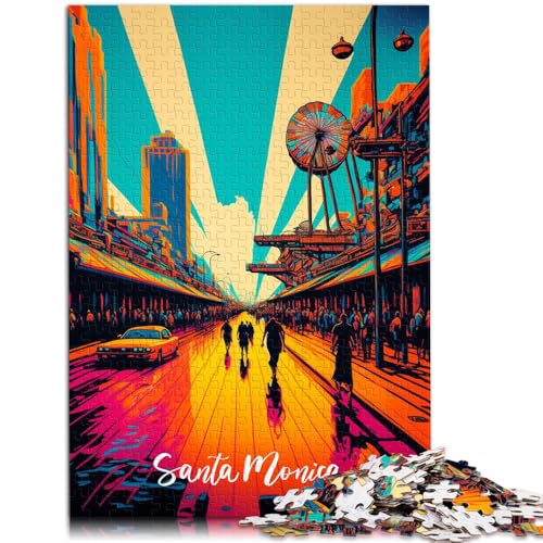 1000-teiliges Puzzle für Erwachsene, Santa Monica Pier, Lernspiel, Herausforderungsspielzeug, Lernspiel für Geburtstag, Weihnachten, 19,7 x 29,5 Zoll von SYUNFEI