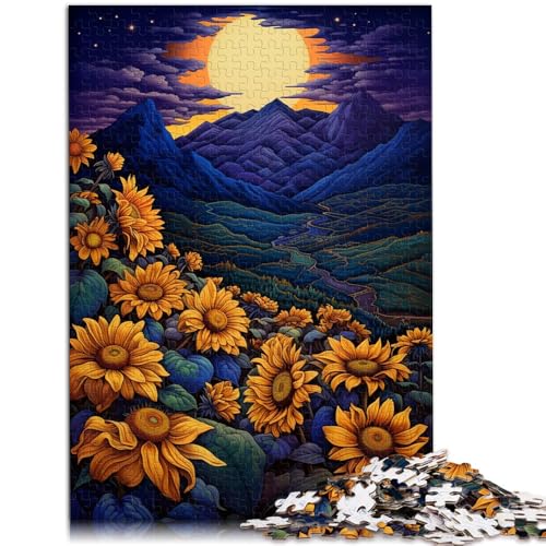 2000-teiliges Puzzle für Erwachsene, Sonnenblumen unter Nachtlicht, interessante Puzzles zur Stressreduzierung, tolles Geschenk, 27,56 x 39,37 Zoll, für Teenager ab 14 Jahren von SYUNFEI