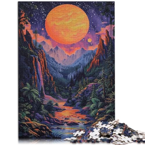 Puzzle 1000 Teile für Erwachsene, Psychedelischer Sonnenuntergang, Lernspiele, Stressabbau, schwierige Herausforderung, 50 x 75 cm, für 14-Jährige von SYUNFEI