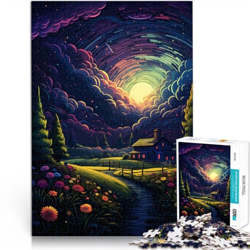1000-teiliges Puzzle für Erwachsene, Psychedelic Space Farm-Spiel, Spielzeug, tolles Geschenk für Spiele, 19,7 x 29,5 Zoll, für Teenager ab 14 Jahren von SYUNFEI