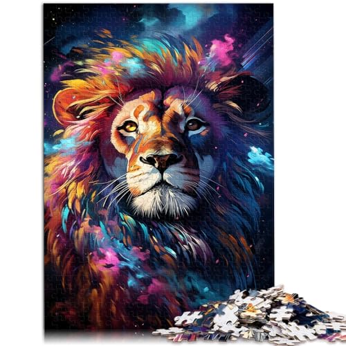 Puzzle 1000 Teile für Erwachsene Sternennacht-Löwe Denkspiel Wanddekoration Einzigartige Geburtstags 10,27 Zoll x 14,96 Zoll von SYUNFEI