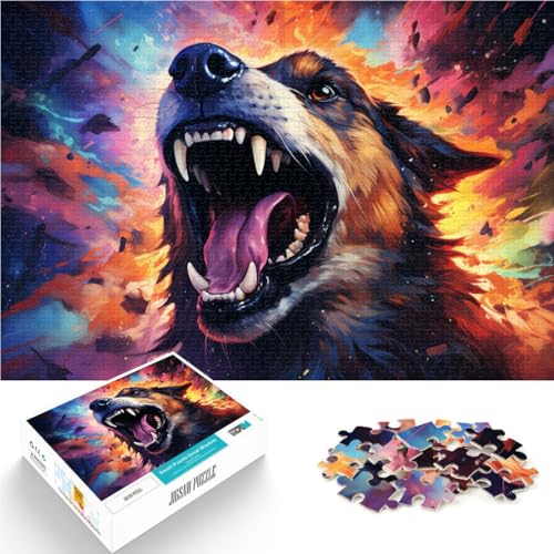 Puzzle 1000 Teile für Erwachsene, farbenfroher Tierhund, lustige Spiele, Wanddekoration, einzigartige Geburtstags, 38x52cm Puzzle 1000 Teile für Erwachsene, farbenfroher Tierhund, lustige Spiele, Wanddekoration, einzigartige Geburtstags, 38x52cm von SYUNFEI