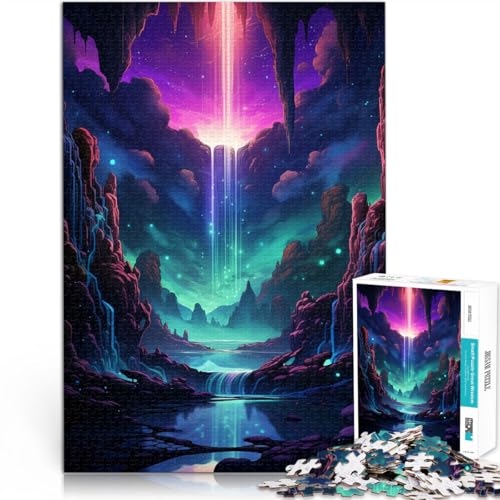 Puzzle für Erwachsene, 1000 Teile, Weltraum-Wasserfall-Puzzlespiel, 19,7 x 29,5 Zoll, anspruchsvolles Puzzlespiel und Familienspiel von SYUNFEI