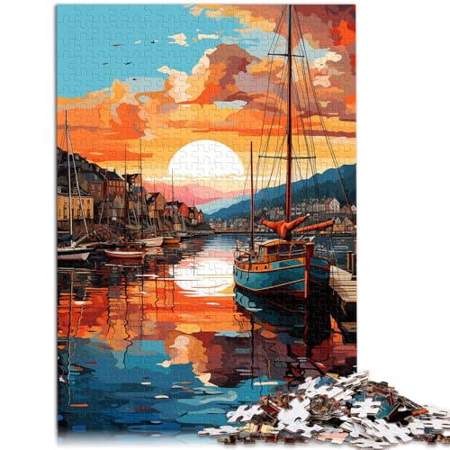 2000-teiliges Puzzle für Erwachsene, Hafen von Bergen, für Puzzle, Familienspiel, Stressabbau, schwieriges Herausforderungspuzzle, 27,56 x 39,37 Zoll von SYUNFEI