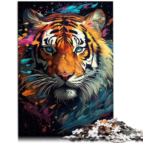 Puzzle 1000 Teile für Erwachsene, farbenfrohes, künstlerisches Tiger-Puzzle, Stressabbau, schwierige Herausforderung, 14,96 x 20,47 Zoll Puzzle 1000 Teile für Erwachsene, farbenfrohes, künstlerisches Tiger-Puzzle, Stressabbau, schwierige Herausforderung, 14,96 x 20,47 Zoll von SYUNFEI