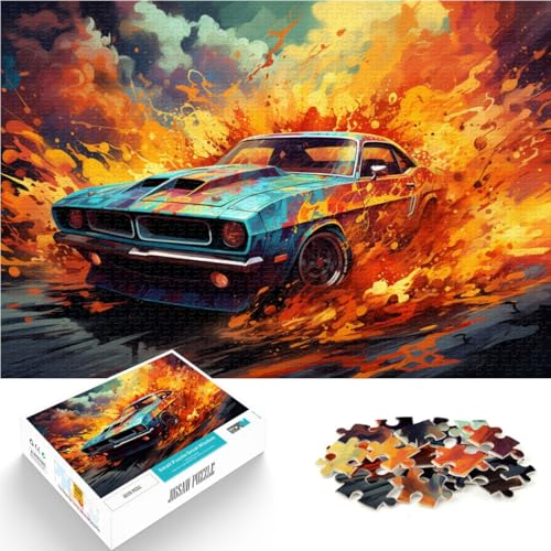 2000-teiliges Puzzle für Erwachsene, farbenfroher, flammender Sportwagen, Lernspiel, Herausforderungsspielzeug, Analyse und Logik, 70 x 100 cm, von SYUNFEI