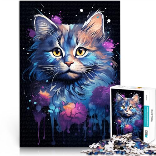 Puzzle 1000 Teile für Erwachsene. Schönes Katzenspielspielzeug ganze Familie. 14,96 x 20,47 Zoll für Teenager ab 14 Jahren von SYUNFEI