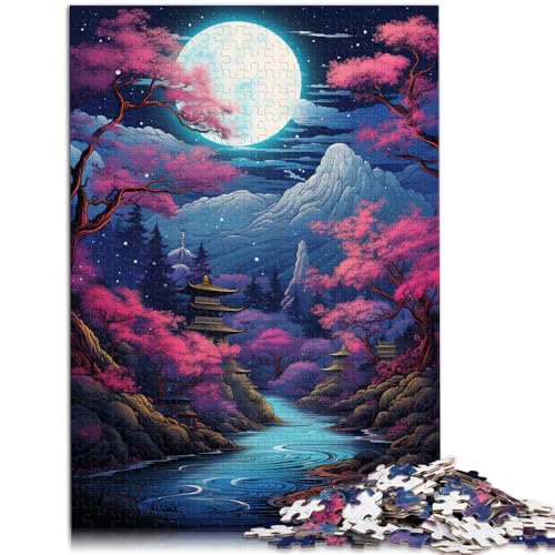 2000-teiliges Puzzle für Erwachsene. Wunderschöne Nachtansicht des Fuji, 70x100 cm, für Teenager ab 14 Jahren von SYUNFEI
