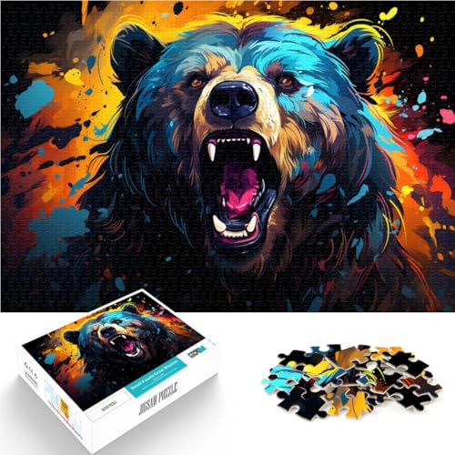 1000-teiliges Puzzle für Erwachsene, Schwarzbär-Spielspielzeug, Herausforderung für die Gehirnintelligenz, süchtig machendes Spielzeug,38x52cm, für Teenager ab 14 Jahren von SYUNFEI