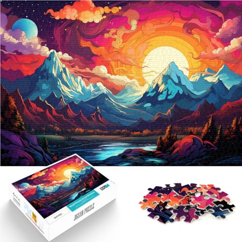 1000-teiliges Puzzle für Erwachsene, wunderschöne Berge, lustige Spiele, ganze Familie,38x52cm, für 14-Jährige von SYUNFEI
