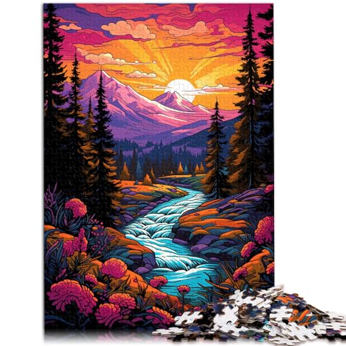 1000-teiliges Puzzle für Erwachsene, Berge, Wildblumen bei Sonnenuntergang, Puzzle, Mitmachspiel, tolles, 38x52cm von SYUNFEI