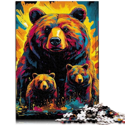 Puzzle für Erwachsene, 2000 Teile, Kunst, Tier, Bär, anspruchsvolles Spiel, Spielzeug, tolles Geschenk für Spiele, 27,56 x 39,37 Zoll, für Teenager ab 14 Jahren von SYUNFEI