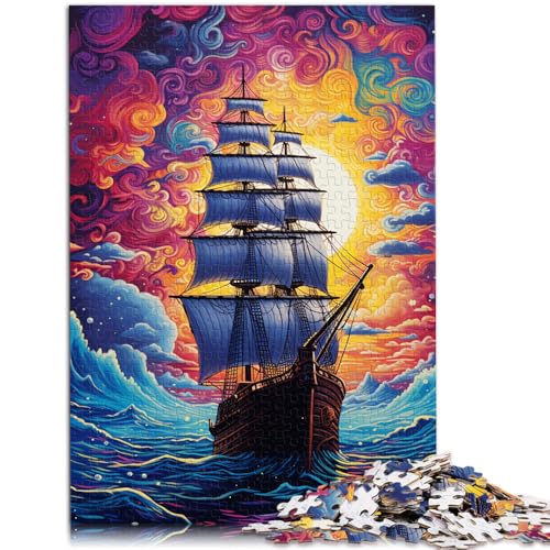 1000-teiliges Puzzle für Erwachsene, buntes Piratenschiff, Lernspielzeug, trainieren Sie Ihr Gehirn und Ihre Hände, 14,96 x 20,47 Zoll von SYUNFEI