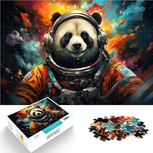 Puzzle für Teenager, Panda-Astronaut, 1000 Teile, Lernspiele, 50 x 75 cm, Holzbrettpuzzle, geeignet für Erwachsene, Lernspiele für Zuhause, DIY-Spielzeug von SYUNFEI