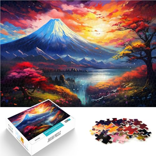 2000-teiliges Puzzle für Erwachsene, Berg Fuji vor Sonnenuntergang, Lernspielzeug, Geburtstagsgeschenk, Geschenke, 27,56 x 39,37 Zoll von SYUNFEI