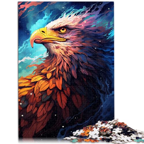 Puzzle für farbenfrohen psychedelischen Adler, 300 große Teile, Puzzle für Erwachsene, Holzpuzzle, Puzzeln als Geschenk, tolle Geschenke zu Weihnachten (26 x 38 cm) von SYUNFEI