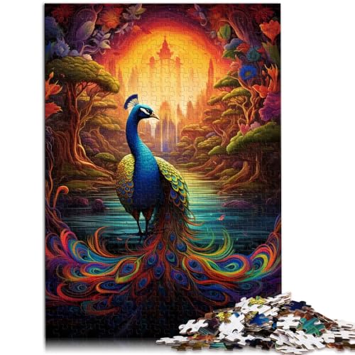Puzzle für Erwachsene, 1000 Teile, Farbe Pfau, Familienunterhaltungsspielzeug, 14,96 x 20,47 Zoll, für Teenager ab 14 Jahren von SYUNFEI