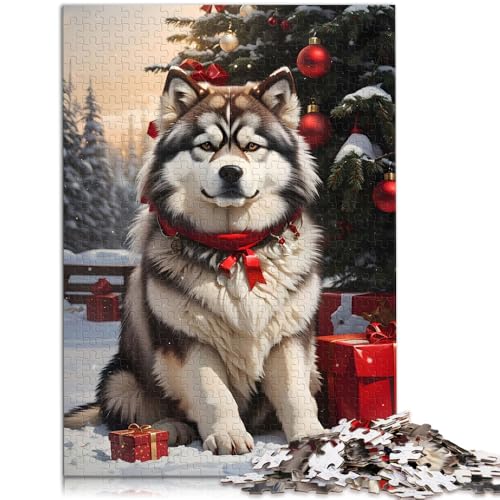 Puzzle mit 1000 Teilen für Erwachsene, Alaska-Weihnachtshund, anspruchsvolles Spiel, 38x52 cm, anspruchsvolles, unterhaltsames Spiel für die ganze Familie von SYUNFEI