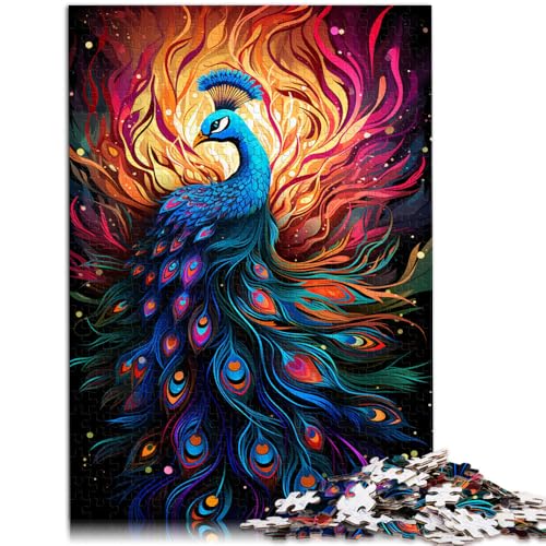 Puzzle mit 2000 Teilen für Erwachsene, ausmalen, Pfau, anspruchsvolles Spiel, 70 x 100 cm, mit vollständig ineinander greifenden, zufällig geformten Teilen von SYUNFEI