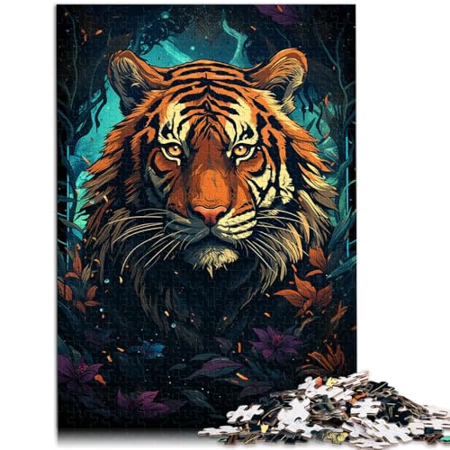 1000-teiliges Puzzle für Erwachsene, Aquarellmalerei, Tiger, Quizspiel, anspruchsvolles Puzzlespiel und Familienspiel, 50 x 75 cm, für 14-Jährige 1000-teiliges Puzzle für Erwachsene, Aquarellmalerei, Tiger, Quizspiel, anspruchsvolles Puzzlespiel und Familienspiel, 50 x 75 cm, für 14-Jährige von SYUNFEI