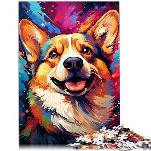 Puzzle mit Buntem Hund, 2000 Teile, 70 x 100 cm, graue Kartenpuzzle, geeignet für Erwachsene und Kinder ab 14 Jahren, pädagogisches Puzzle, Familienspiel von SYUNFEI