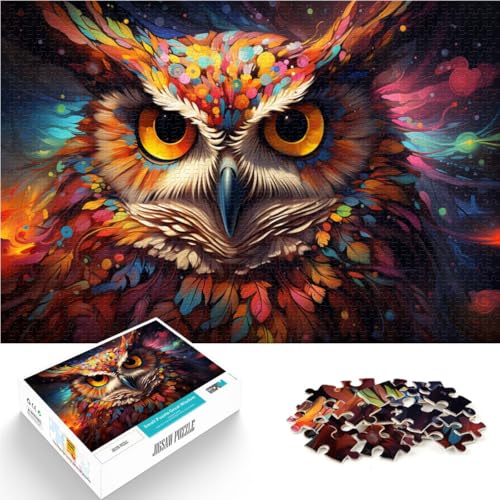 Puzzle für Erwachsene, 1000 Teile, Fantasie-Eulenmalerei, Lernpuzzle für die Heimdekoration, 10,27 x 14,96 Zoll, für 14-Jährige von SYUNFEI