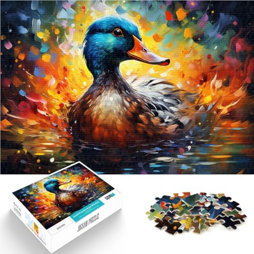 Puzzle für Erwachsene mit 1000 Teilen, Ente zum Ausmalen, Denkspiel mit passendem Poster und Quizblatt,38x52cm, für Teenager ab 14 Jahren von SYUNFEI