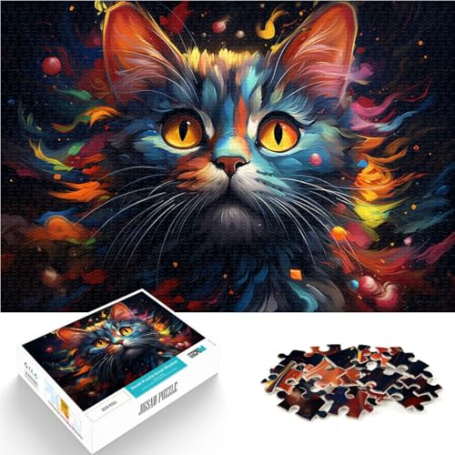 Puzzle für Erwachsene, 1000 Teile, Katzenzeichnung, Spiele, Spielzeug, Geschenk, Wanddekoration, einzigartige Geburtstags, 14,96 x 20,47 Zoll Puzzle für Erwachsene, 1000 Teile, Katzenzeichnung, Spiele, Spielzeug, Geschenk, Wanddekoration, einzigartige Geburtstags, 14,96 x 20,47 Zoll von SYUNFEI