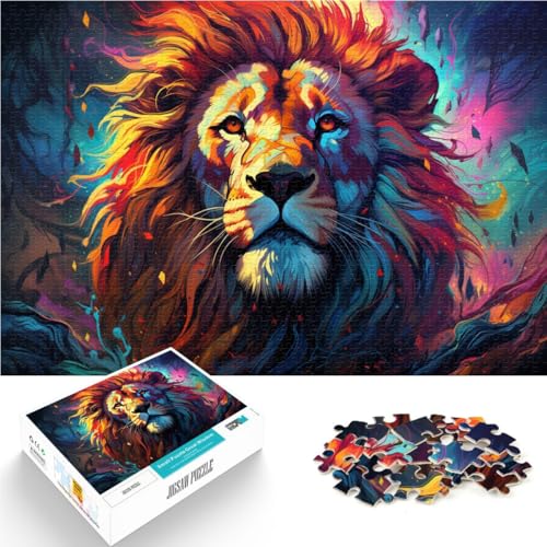 1000-teiliges Puzzle für Erwachsene, farbenfrohe Löwenkunst, Quizspiel, anspruchsvoll, Aber unterhaltsam und humorvoll,50x75cm, für Teenager ab 14 Jahren von SYUNFEI