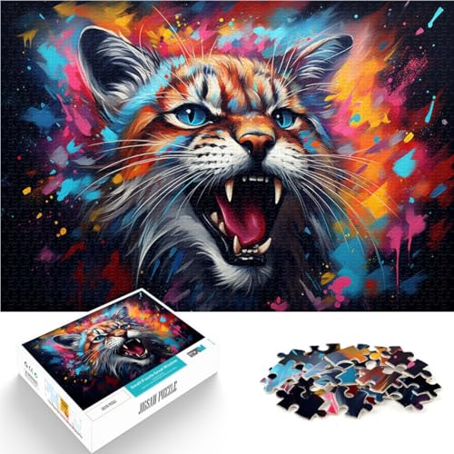 Puzzle für Erwachsene, 1000 Teile, Tuschemalerei eines Rotluchses, anspruchsvolles Spiel, Weihnachtspuzzle,38x52cm, für 14-Jährige von SYUNFEI