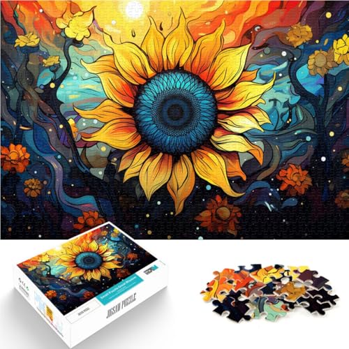 Puzzle für Erwachsene, 1000 Teile, Bunte Sonnenblumen, Lernspielzeug, ganze Familie, 50 x 75 cm, für 14-Jährige von SYUNFEI