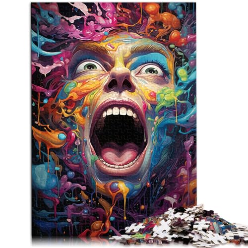 Puzzle für Erwachsene, 1000 Teile, farbiges Gesicht, Quizspiel, Spaß bei Aktivitäten zu Hause, Geburtstagsgeschenk, Reisegeschenk, 14,96 x 20,47 Zoll von SYUNFEI