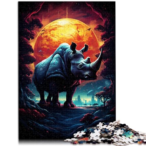 Puzzle 1000 Teile für Erwachsene, farbiges Nashorn, Lernspielzeug, Lernspiel für Geburtstag, Weihnachten,38x52cm Puzzle 1000 Teile für Erwachsene, farbiges Nashorn, Lernspielzeug, Lernspiel für Geburtstag, Weihnachten,38x52cm von SYUNFEI