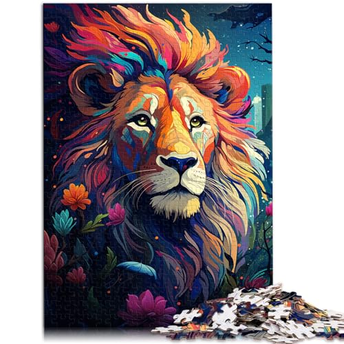 Puzzle für Erwachsene, 1000 Teile, süßer Regenbogenlöwe, anspruchsvolles Spiel, ganze Familie, 26x38cm von SYUNFEI