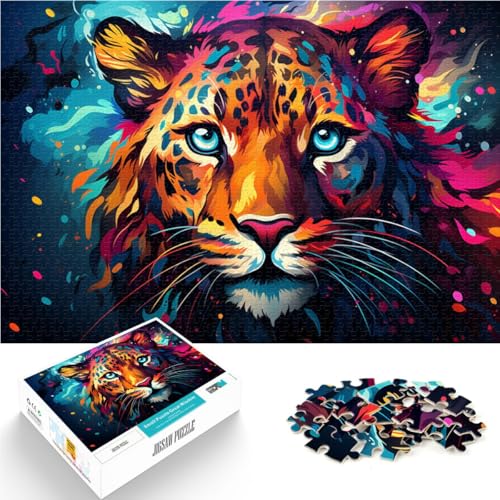 Puzzle schöner Leopard, 1000 Teile, 50 x 75 cm, Holzbrettpuzzle, geeignet für Erwachsene und Kinder ab 14 Jahren, Denkspiel Puzzle schöner Leopard, 1000 Teile, 50 x 75 cm, Holzbrettpuzzle, geeignet für Erwachsene und Kinder ab 14 Jahren, Denkspiel von SYUNFEI
