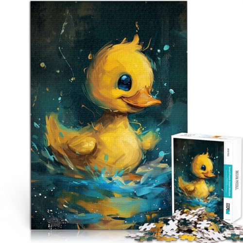 Puzzle für Erwachsene, 1000 Teile, süße kleine gelbe Ente, Spielspielzeug für die Familie, Geschenk, lustige Puzzles, 10,27 x 14,96 Zoll, für 14-Jährige von SYUNFEI