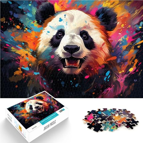 2000-teiliges Puzzle für Erwachsene, süßer Kleiner Panda, Handgeschwindigkeitswettbewerb, Weihnachtswunschliste mit Weihnachtsmann, 27,56 x 39,37 Zoll, von SYUNFEI
