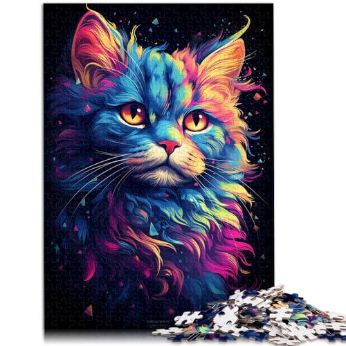 1000-teiliges Puzzle für Erwachsene, buntes süßes Kätzchen, Spiele, Spielzeug, Geschenk, Lernspiel zum Geburtstag, Weihnachten,38x52cm von SYUNFEI