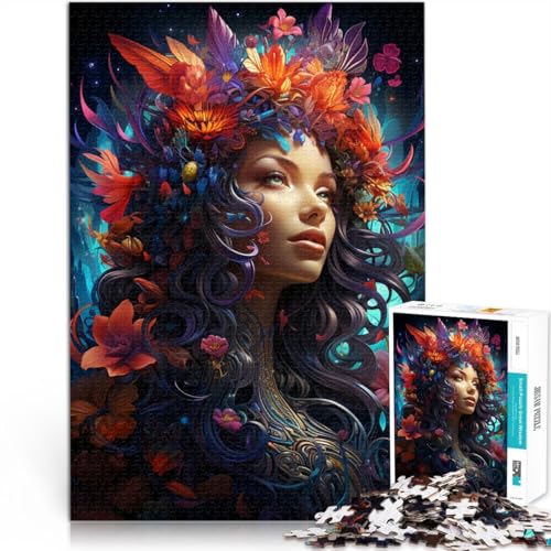 Puzzle für Erwachsene, 1000 Teile, Puzzle „Glückliche Frau“, Denkspiel mit passendem Poster und Quizblatt, 26x38cm, für Teenager ab 14 Jahren von SYUNFEI