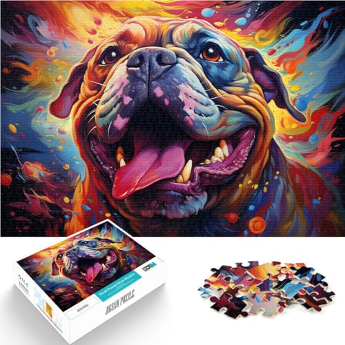 Puzzle für Erwachsene, 1000 Teile, von Psychedelic Bulldog, pädagogisches Spielzeug zum Stressabbau, Puzzle-Geschenkideen, 50 x 75 cm, für Teenager ab 14 Jahren von SYUNFEI