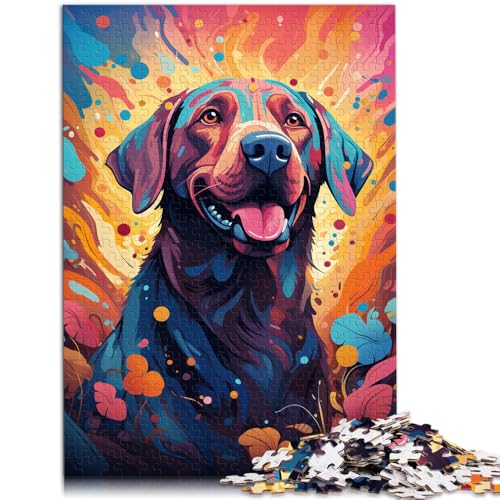 Puzzle zum Malen, Farbiger Labrador Retriever, 1000 Teile, für Erwachsene und Kinder, 50 x 75 cm, Holzbrett-Puzzle, tolles Geschenk für Erwachsene Puzzle zum Malen, Farbiger Labrador Retriever, 1000 Teile, für Erwachsene und Kinder, 50 x 75 cm, Holzbrett-Puzzle, tolles Geschenk für Erwachsene von SYUNFEI