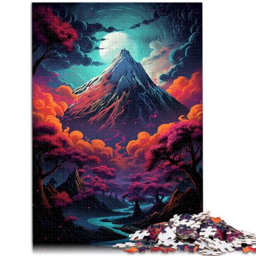 2000-teiliges Puzzle für Erwachsene, Berg hinter Bäumen bei Nacht, Lernpuzzle, tolles, 70 x 100 cm, für 14-Jährige 2000-teiliges Puzzle für Erwachsene, Berg hinter Bäumen bei Nacht, Lernpuzzle, tolles, 70 x 100 cm, für 14-Jährige von SYUNFEI