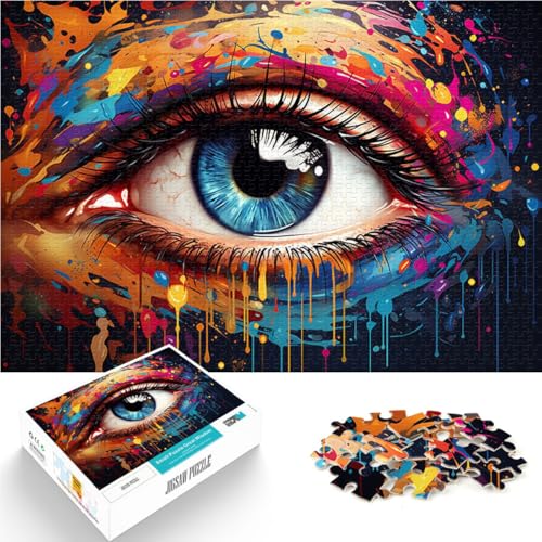 Puzzle für Erwachsene, 1000 Teile, Farbmalerei, Augen, Quizspiel, Herausforderung der Gehirnintelligenz, süchtig machendes Spielzeug, 14,96 x 20,47 Zoll Puzzle für Erwachsene, 1000 Teile, Farbmalerei, Augen, Quizspiel, Herausforderung der Gehirnintelligenz, süchtig machendes Spielzeug, 14,96 x 20,47 Zoll von SYUNFEI